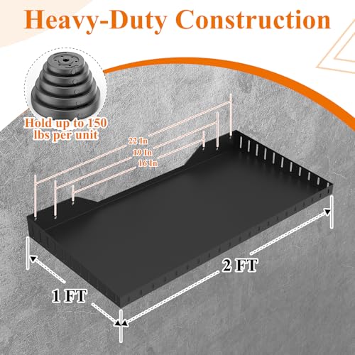 12 x 24 Inch Garage Wall Shelves (2 Count)