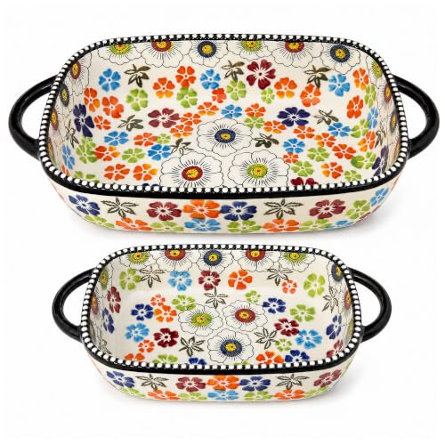 2 Piece Polish Pottery Style Ceramic Baking Dish Set (2 Count)