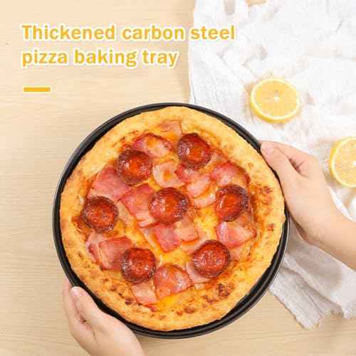 9.5,10,11''Pizza Pan for oven, Round Nonstick Pizza Pans with Holes, Carbon Steel Pizza Baking Tray for Home Kitchen 3 Pack (9.5,10,11 Inch Pizza Pan (3 Piece)) (3 Count)