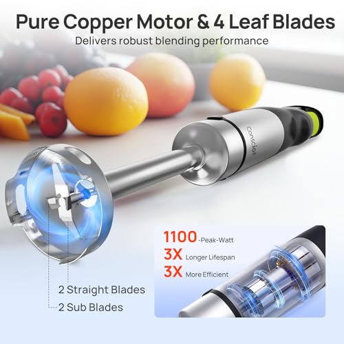 10-in-1 Immersion Hand Blender Max 1100W, Trigger Speed Control