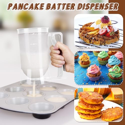 2 Pcs Handheld Batter Dispenser Squeeze Handle 4 Cups