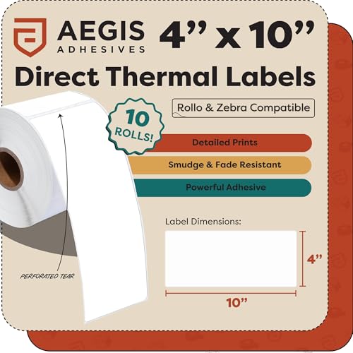 4" X 10" Direct Thermal Labels (10 Count)