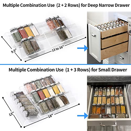 Clear Acrylic Spice Drawer Organizer (8 Count)