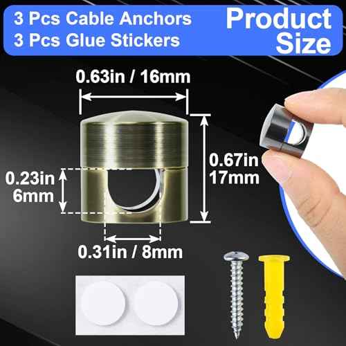 3 Sets Charger Holders for Cords (3 Count)