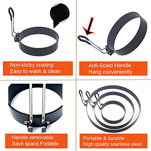 Large 2 Pack 8" Omelette Ring for Griddle