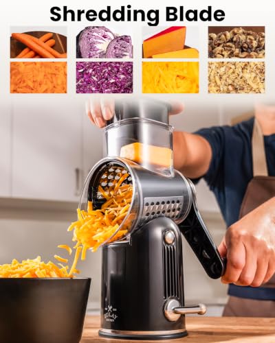 Rotary Cheese Grater 5 Blade Cheese Shredder