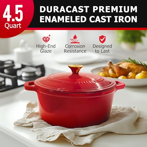 MUELLER HOME 4.5 QT Enameled Cast Iron Dutch Oven