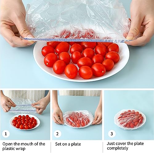 100pcs Colorful Plastic Bowl Covers Dish Cover Food Cover (100 Count)