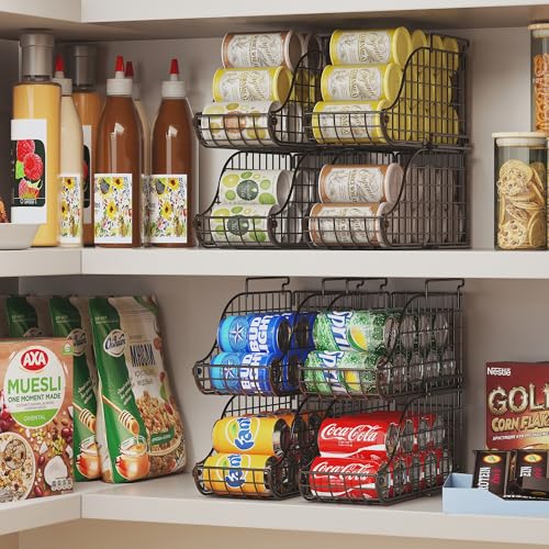 6 Pack Stackable Can Organizer for Pantry Cabinet Food Storage (6 Count)