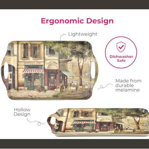 Parisian Scenes Melamine Rectangular Serving Tray