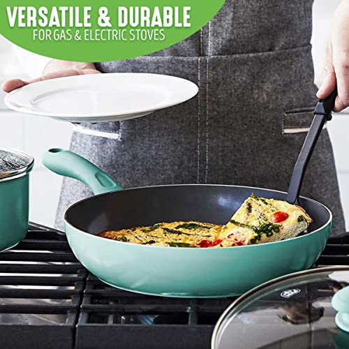Soft Grip Diamond Healthy Ceramic Nonstick 13 Piece Cookware Pots and Pans Set