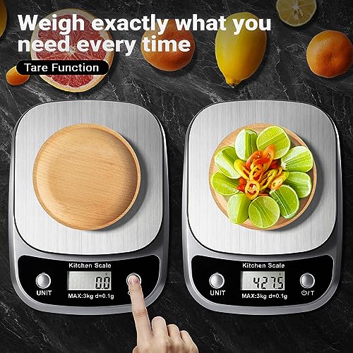 Food Kitchen Scale Digital Weight Grams and Oz 3kg