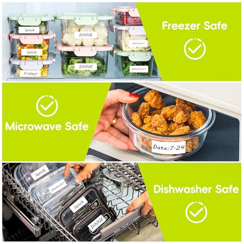 1200 Blank Removable Freezer Labels with Perforation Line for Easy Distribution and Use. Waterproof and Oil (1200 Count)