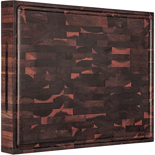 X Large Walnut Wood End Grain Cutting Board 20x15x2" Butcher Block