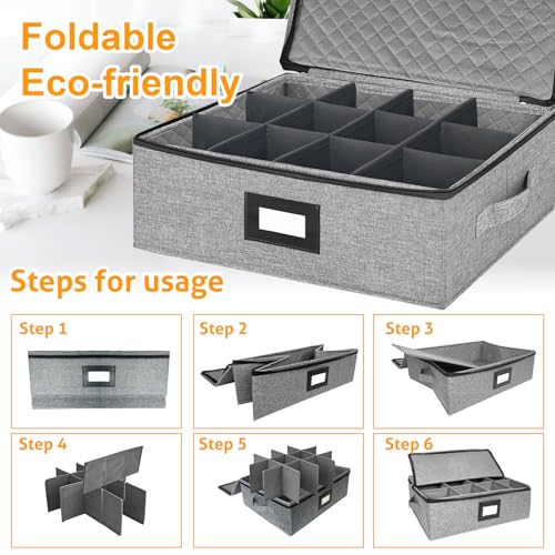 Coffee Mug Storage Box with Dividers