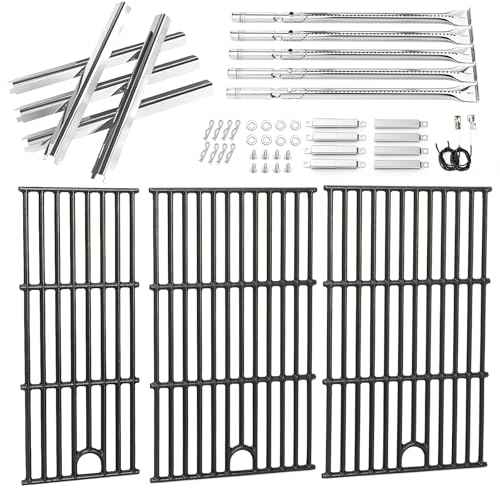 Grill Parts for Charbroil Performance 5 Burner 463448021 463449021 463451022 Cast Iron Grill Grates Stainless Steel Burners