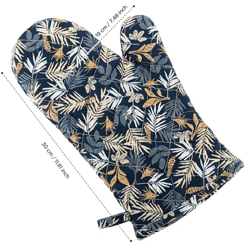 Oven Mitt Extra Long Cotton Cooking Kitchen Mitts with Non (2 Count)