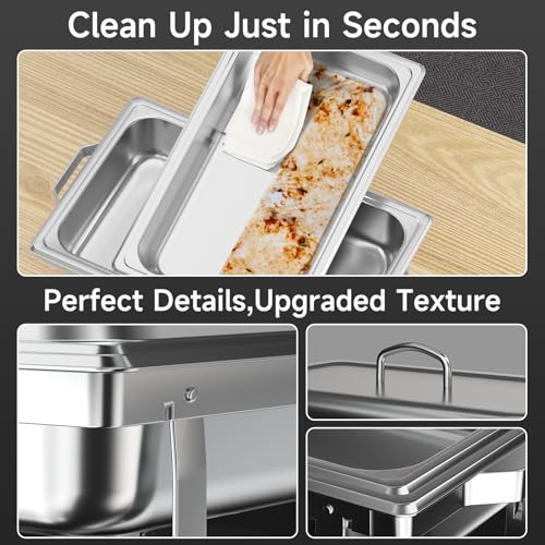 Chafing Dishes for Buffet 4 Pack (4 Count, 9 quarts each)