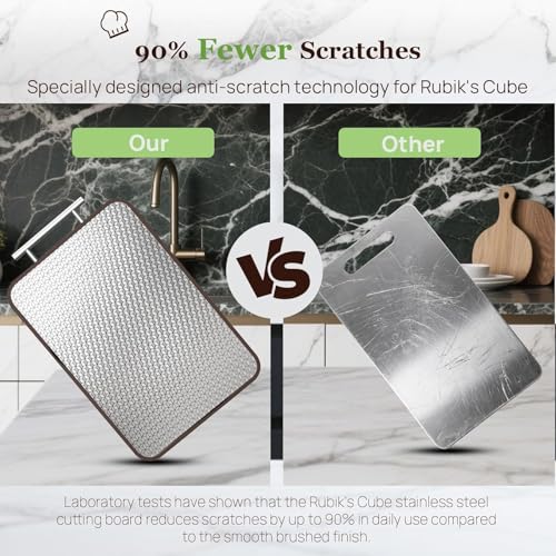 Double Sided Stainless Steel and Ebony Cutting Board