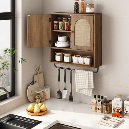 Rattan Bathroom Wall Cabinet