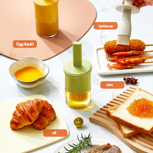 Glass Oil Dispenser with Heat Resistant Brush
