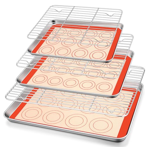 Stainless Steel Baking Sheet Pan with Rack & Mat (9 Count)