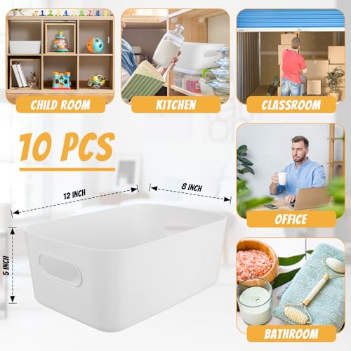 White Plastic Storage Bins (10 Count)