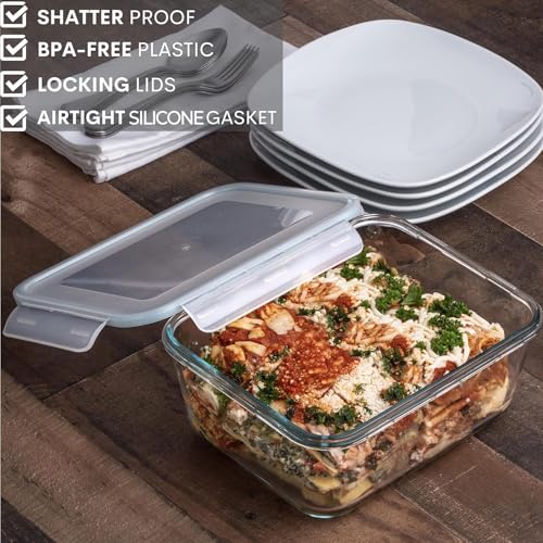 3300 ml 112 oz Large Glass Food Storage Containers with Lids