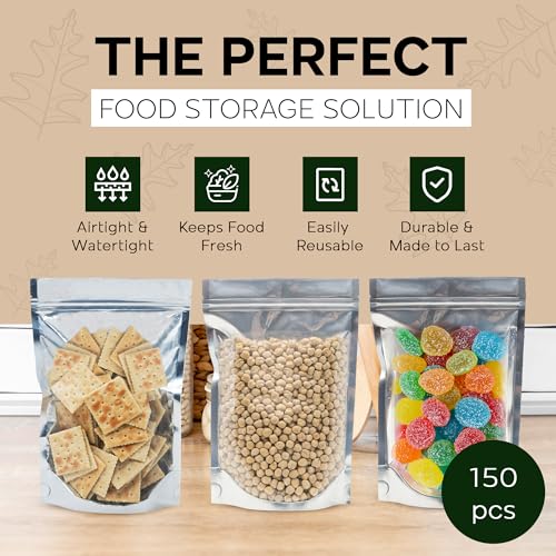 150 Resealable Food Storage Bags (150 Count)