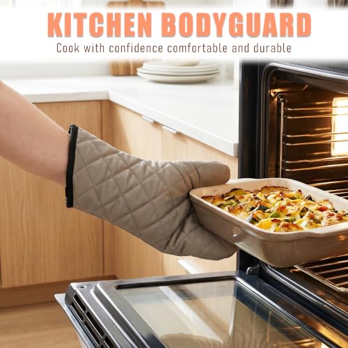 16" Quilted Terry Oven Mitts 1 Pair Heat Resistant Kitchen (2 Count)