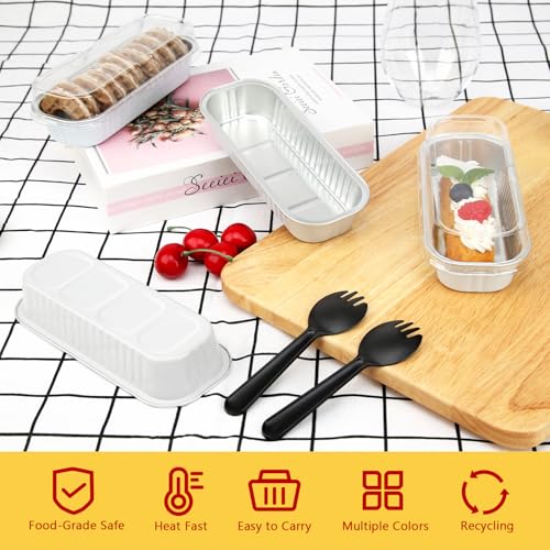 Mini Loaf Pans with Lids 100 Pack (6.8 Fl Oz)