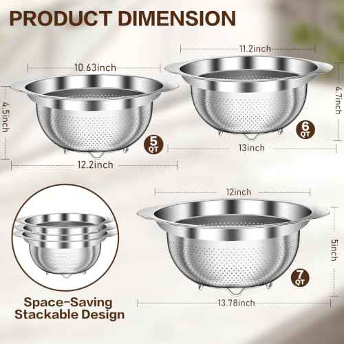 Large Strainers and Colanders (3 Count)