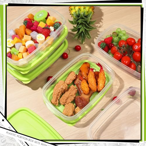 18 Pcs 33 oz Plastic Food Storage Containers with Lids (18 Count)