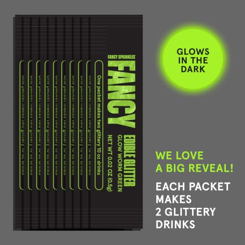 Glow Worm Green Edible Glitter Packets 2 Pack