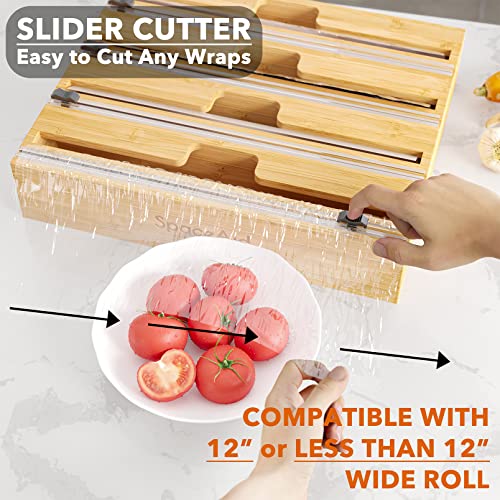 WrapNeat 4 in 1 Wrap Dispenser with Cutter and Labels
