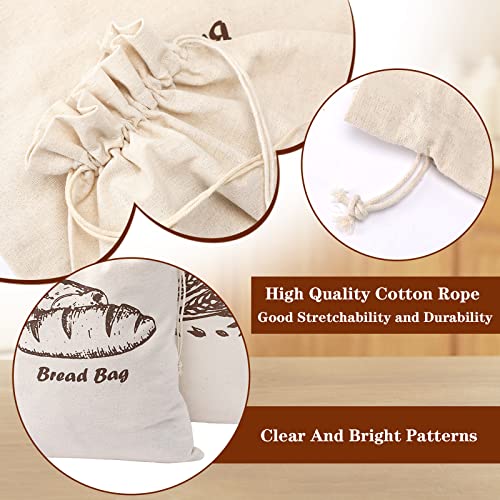 4 Pcs Linen Bread Bags for Homemade Bread Container (4 Count)