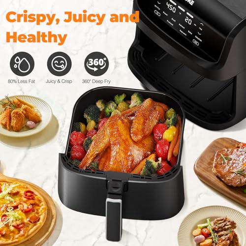 Air Fryer 7.2 QT 1700W Oilless Oven Healthy Cooker Air Fryers Large Capacity with 8 Presets