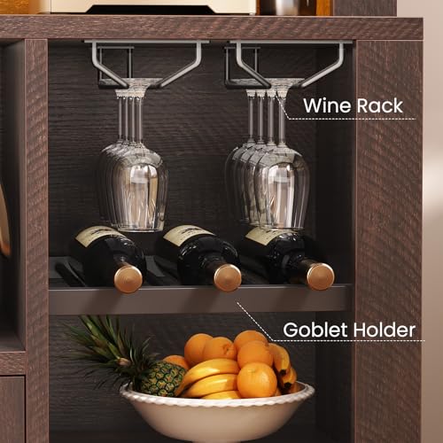 73" Tall Arched Bakers Rack with Power Outlet and LED Light