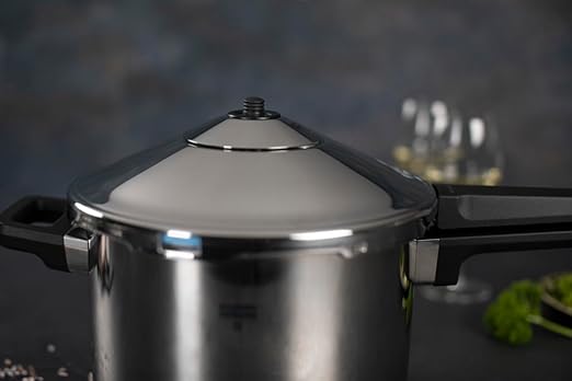 Kuhn Rikon Stainless Steel Duromatic Saucepan Pressure Cooker 5 Quart, Silver