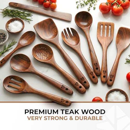 Wooden Spoons for Cooking 10 Pcs (10 Count)