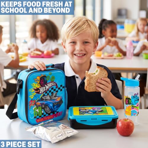 Hot Wheels Boys Lunch Box 3Pc Set (3 Count)