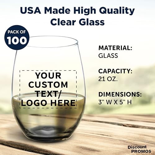 100 ARC Stemless Wine Glasses Set (100 Count)