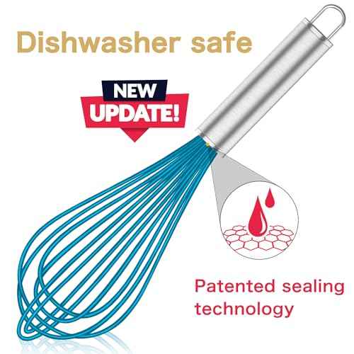 Whisk Sturdy Stainless Steel Wires Coated in Professional Silicone