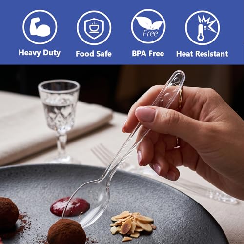 1000 Count Clear Plastic Spoons Heavy Duty