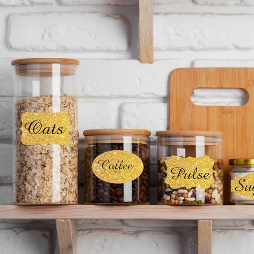 Bright Gold Labels Stickers