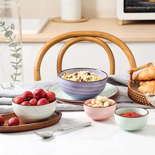 Ceramic 24 Oz Cereal Bowls Set (6 Count)