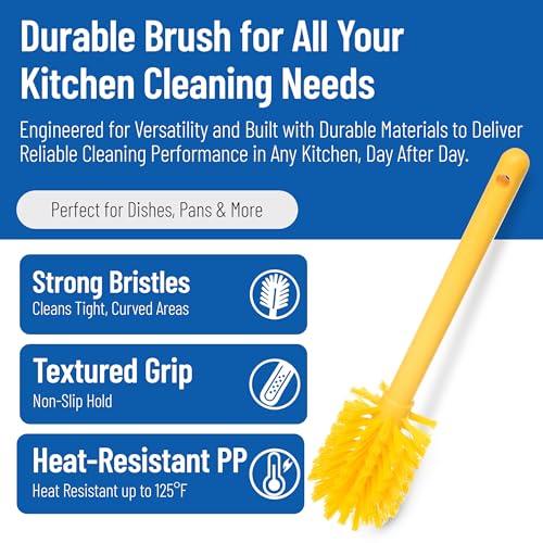 12 Inch Bottle Brush with Polyester Bristles and Plastic Handle