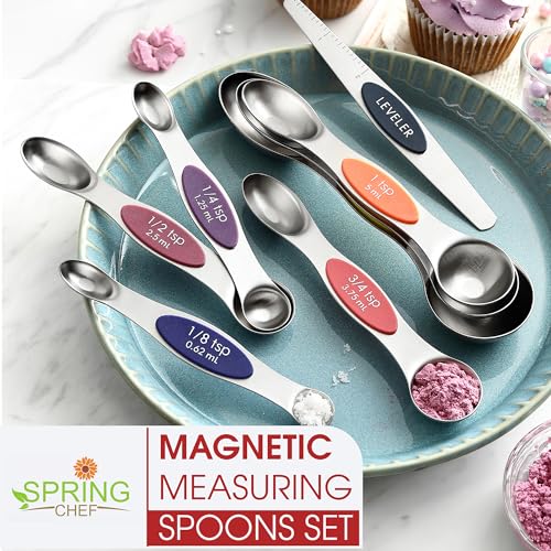 Stainless Steel 8 Magnetic Measuring Spoons