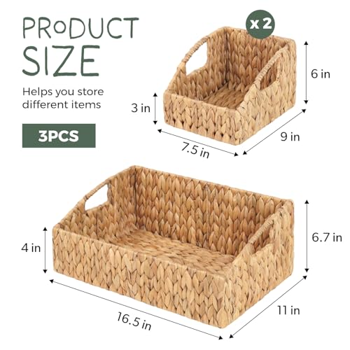 Set of 3 Handwoven Storage Baskets (3 Count)