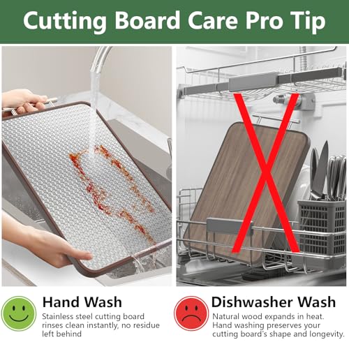 Double Sided Stainless Steel and Ebony Cutting Board